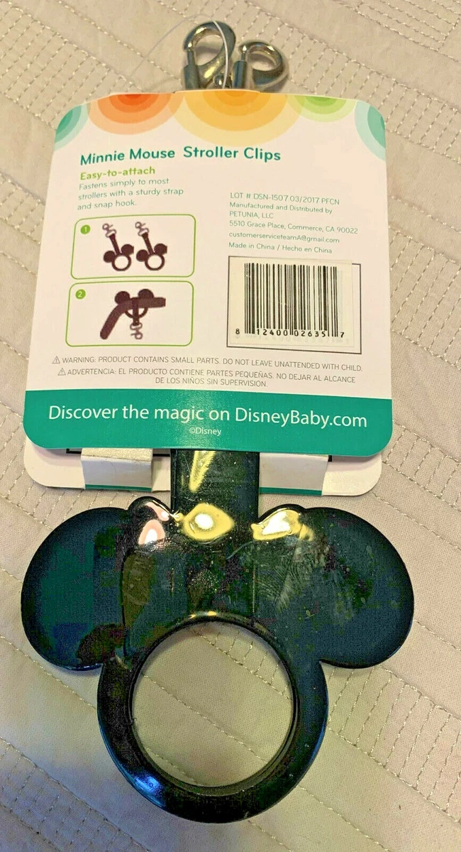 MINNIE MOUSE SET OF TWO STROLLER CLIPS DISNEY BABY EASY HANGING DIAPER BAG eBay