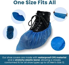 200/1000/2000 CPE Shoe Cover Premium CPE Durable And Waterproof, Adult One Size