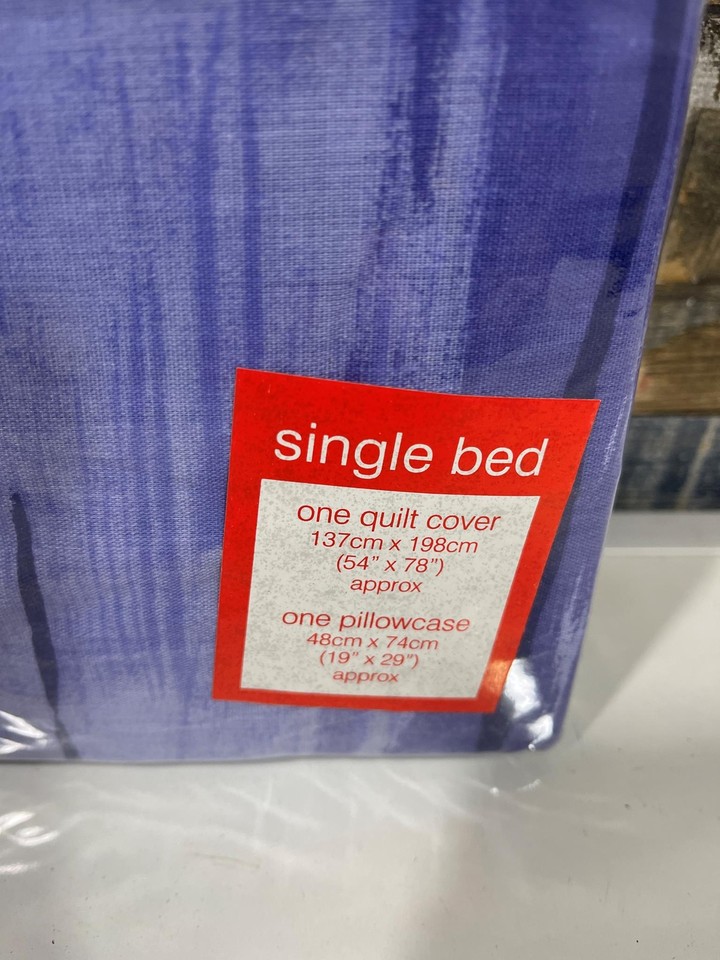 Wilkinsons Right Price Checkmate Lilac Single Bed Quilt Duvet Cover