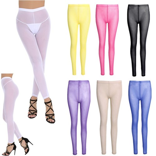 Le Donne Sport Pantaloni Fitness Slim Leggings Pantaloni Maglia Trasparente  Morbido Lingerie | eBay