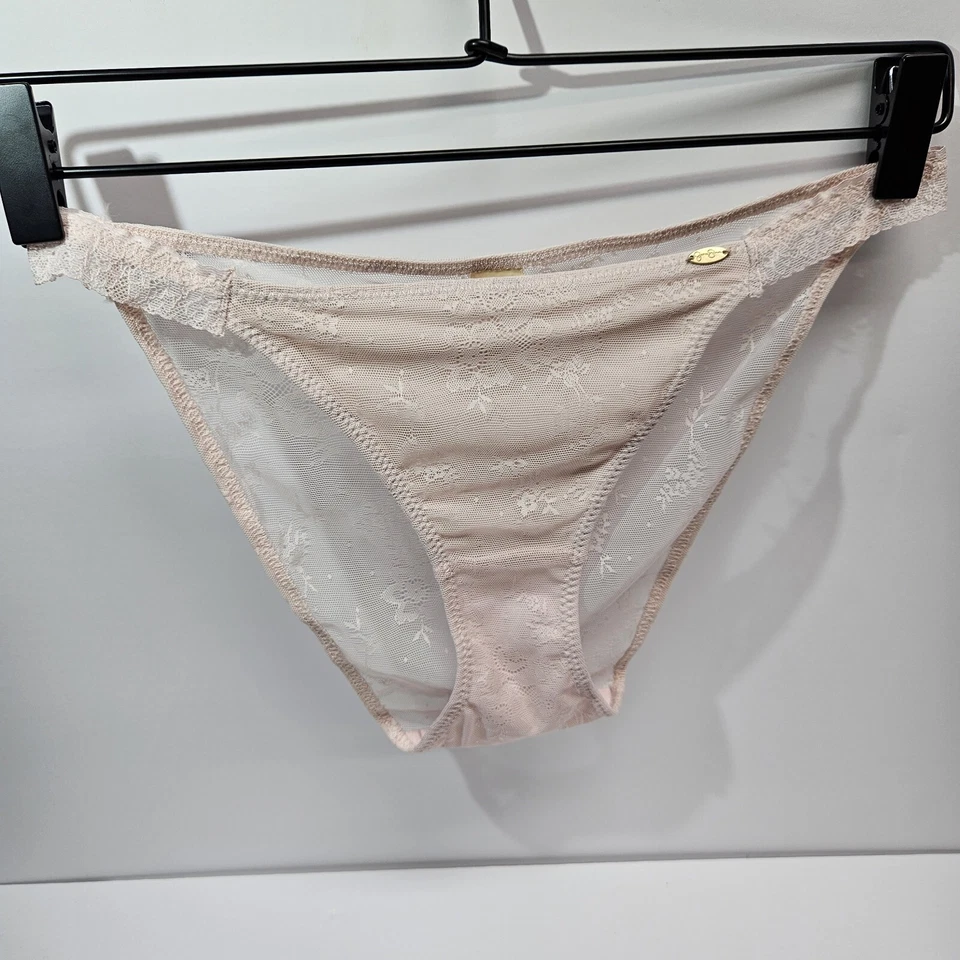 Braguita Jessica Simpson Ultra Coqueta Sexy Floral Color Marfil Transparente Corte Bikini Med. Foto 4 de 4