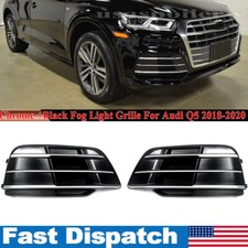 For Audi Q5 S-line Sq5 2018-20 Front Bumper Fog Light Grille Cover Wsilver Trim For Audi Q5 S-line Sq5 2018-20 Front Bumper Fog Light Grille Cover Wsilver Trim