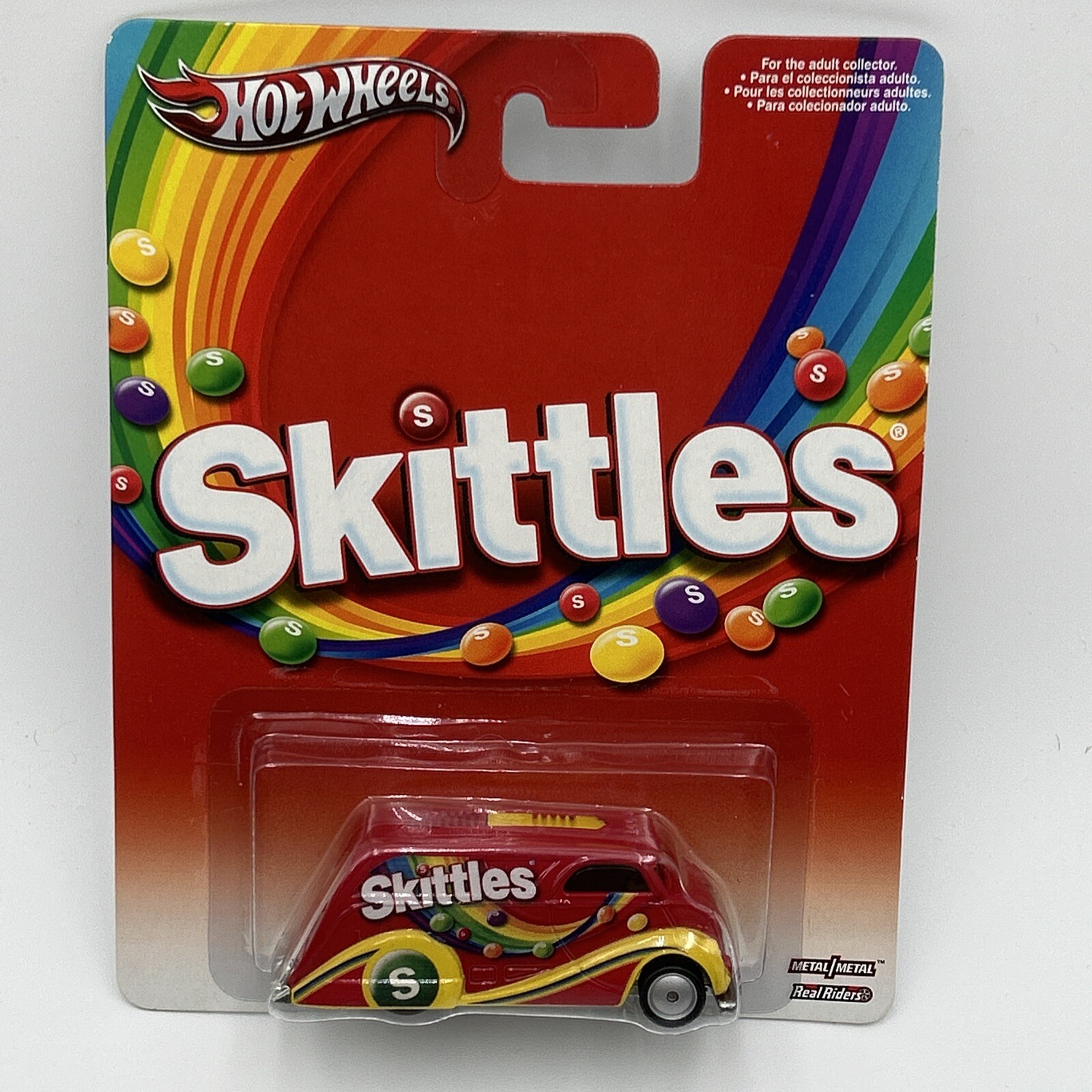  Hot Wheels 2013 "Skittles" candy Deco Delivery Van Metal Real Riders 1:64