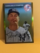 2023 TOPPS CHROME PLATINUM GIANCARLO STANTON SSP GOLD REFRACTOR /50 & BASE #399