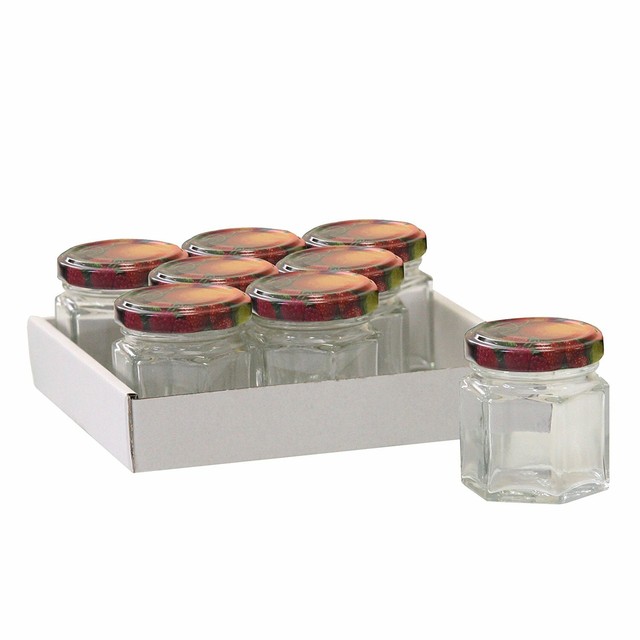 6 Eckige Einmachgläser 260ml Mit Schraubdeckel - Inkl. Einfülltrichter Für Marmelade & Gewürze