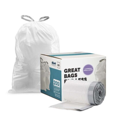 Plasticplace Scented Trash Bags Compatible with simplehuman Code Q, 200 Count