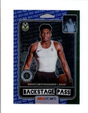 GIANNIS ANTETOKOUNMPO 2019/20 HOOPS PREMIUM STOCK #9 BACKSTAGE PASS BLUE BD2650