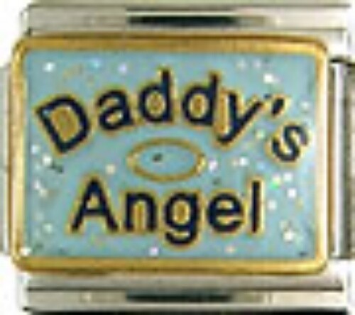 DADDY'S ANGEL ITALIAN CHARM BRACELET LINK 9MM STAINLESS STEEL