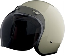 VISIERA BUBBLE CASCO MOTO JET VINTAGE CAFE' RACER STORMER SMOKE TRE BOTTONI