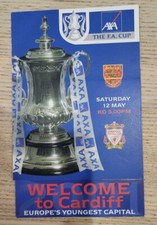 2001 FA CUP FINAL LIVERPOOL V ARSENAL AT CARDIFF. WELCOME TO CARDIFF FAN LEAFLET