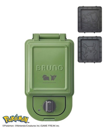 Pokemon BRUNO hot sandwich maker BOE131-GR AC100V from Japan New - Picture 13 of 40
