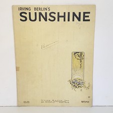 Vintage 1928 Sunshine Sheet Music by Irving Berlin