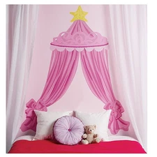Wallies Pink Canopy Headboard Peel and Stick Mural