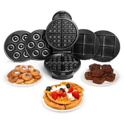 3 in 1 Waffeleisen - VonShef Brownie & Donut Maker mit herausnehmbaren Platten