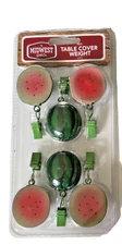 Midwest Grill Set Of 6 Watermelon Secure Tablecloth Weights Clipon Patio Outdoor