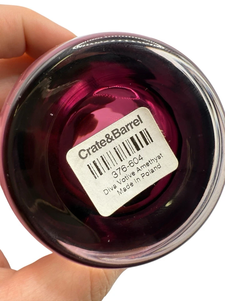 Candelabro votivo de vidrio diva caja y barril amatista Polonia Foto 4 de 4