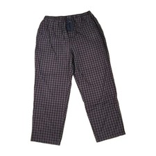 Izod Pajama Sleep Pants Men's L Cotton Plaid Blue Green Red Drawstring