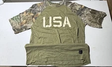Men's Realtree Camo & Olive Green USA short Sleeve Shirt XXL
