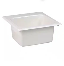 MUSTEE 15 in. x 15 in. Fiberglass Self-Rimming Bar Sink in White