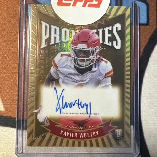 2024 Topps Finest - Prodigies Autographs Xavier Worthy #P-XW Gold 16/50
