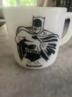VINTAGE 1966 WESTFIELD BATMAN DOUBLE SIDED MILK GLASS COFFEE CUP MUG