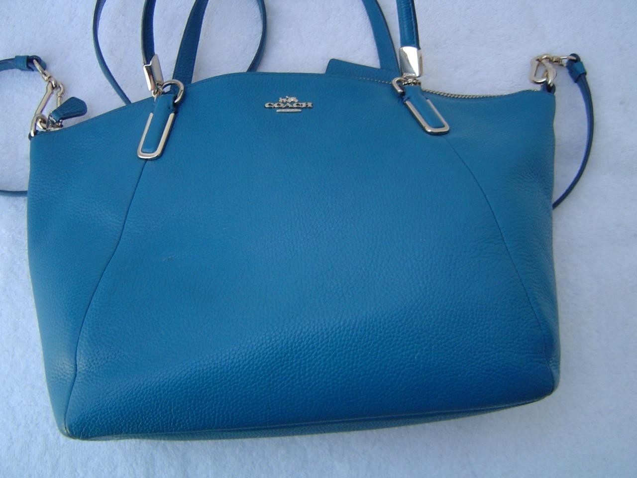 AUTHENTIC COACH BLUE PEBBLE LEATHER KELSEY SATCHEL  #33733  EUC thumbnail 10