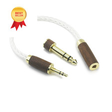 NewFantasia 3.5mm 1/8" TRS Male and 6.35mm 1/4" Adapter to 4.4mm 15cm, Gold