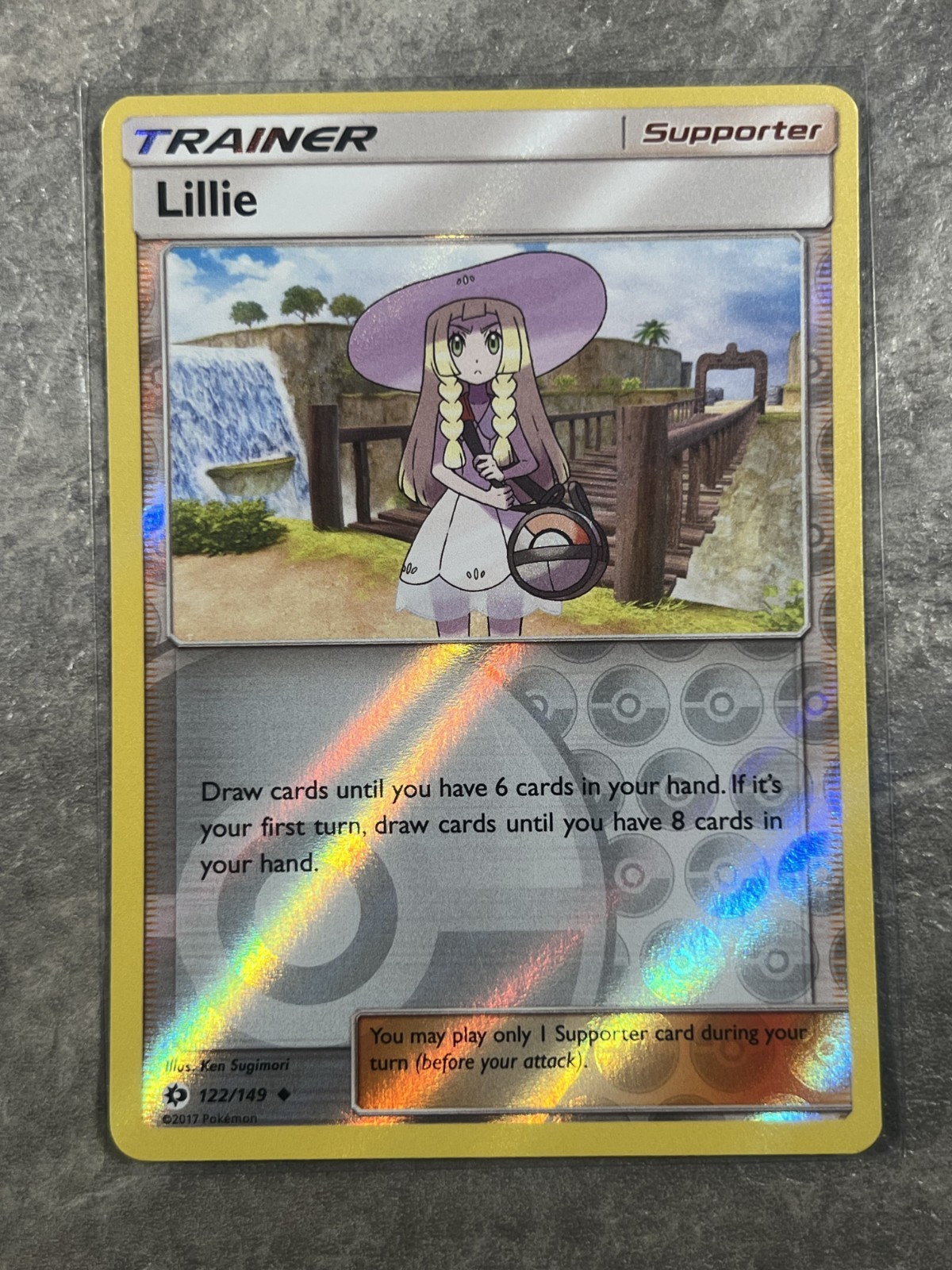 Lillie Trainer 122/149 Pokemon TCG Sm Base Set Reverse Holo (Light Play)