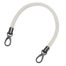 50cm Short Leather PU Braided Purse Replacement Handle - Light Gray, Black