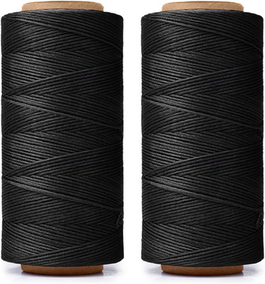 568 Yards 2 PCS 150D 0.8Mm Waxed Thread for Leather Sewing, Leather Thread