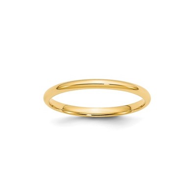 14K Gelbgold klassischer bequemer Ehering leicht massiv 2mm Breite