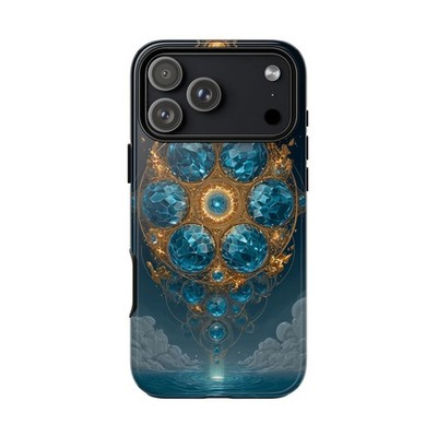 Phone Ink - iPhone/Galaxy/Pixel - Tough Case - Ophanim Wheels Teal Crystal