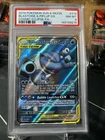 Pokémon TCG Blastoise Piplup Holo Card Tag Team GX Cosmic Eclipse, 214/236 PSA 8