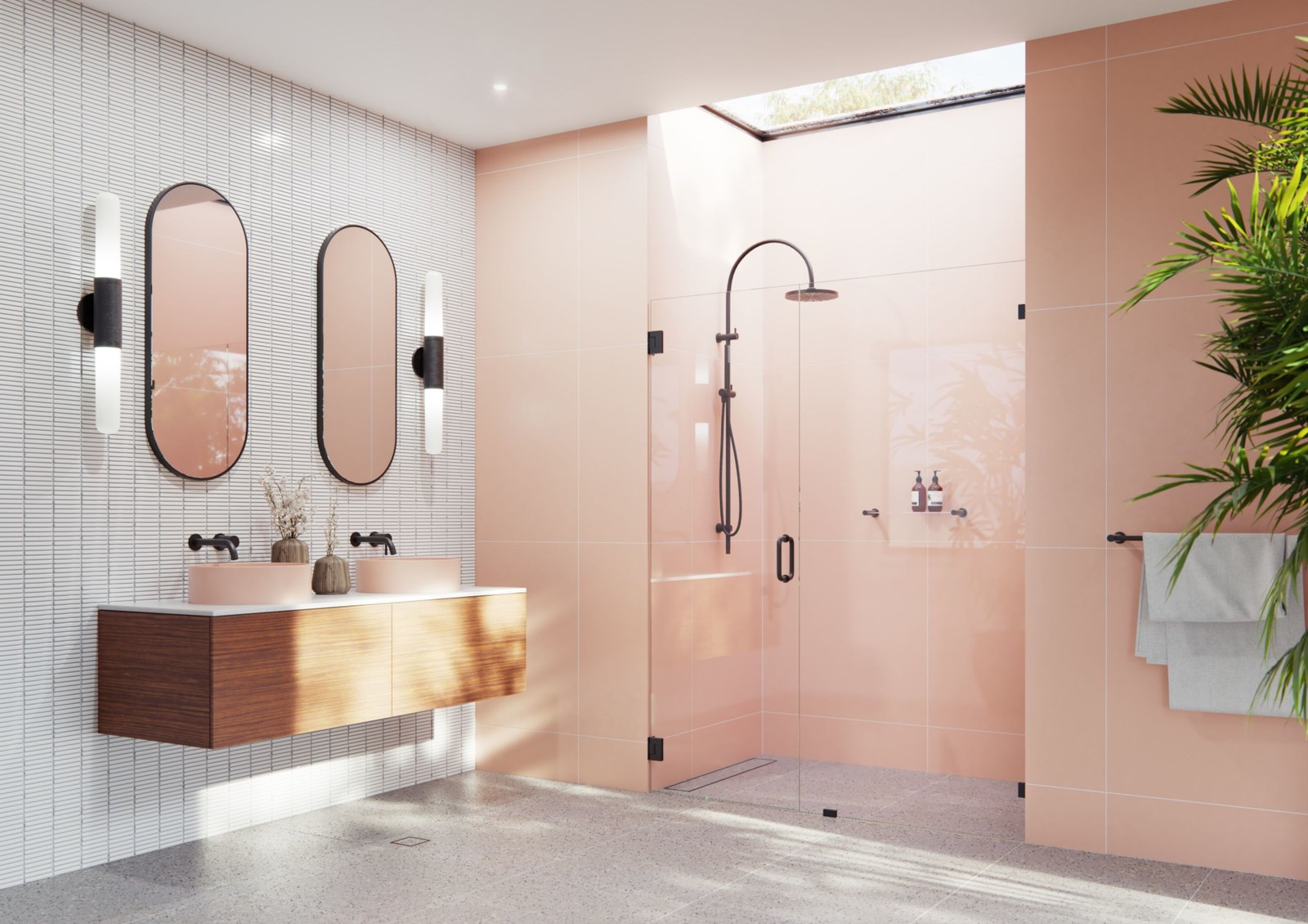 Illume 78H x 55-3/4W Black Hinged Glass Warehouse GW-WH-55-75 Shower Door