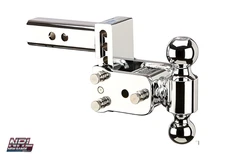 B&W TS10033C Chrome Tow & Stow 2-Ball Hitch – 3″ Drop / 3½″ Rise