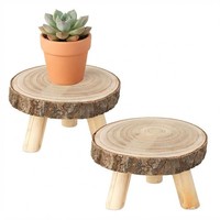 Baumscheibe Blumen Hocker Rund 16 Cm - 2Er Set - Pflanzen StäNder Deko Teller