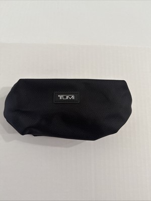 TUMI for Delta Zip Pouch Travel Case Cosmetic Bag Black 8  Long 4  Wide NEW