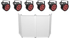 6 Chauvet DJ SlimPAR Q12 ILS RGBA D-Fi USB DMX Par Can Wash Lights Facade