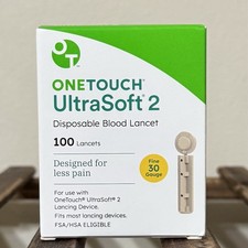 One Touch UltraSoft 2 Lancets 30 Gauge 100 Count EXP 10/31/2028 