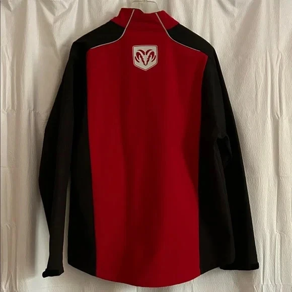 Chaqueta de rendimiento The North End para hombre negra y roja con cremallera completa, talla L Foto 2 de 4