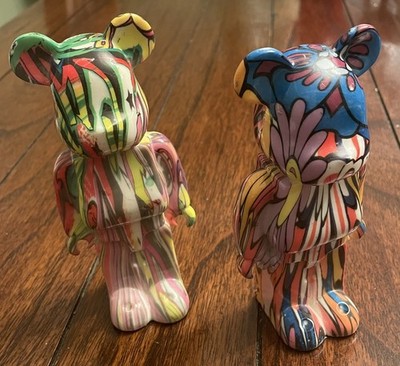 Paint Drip Bearbrick Bär Ornamente x 2
