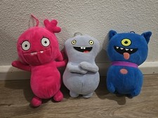  3 Ugly Dolls Lot Hungrily Yours Plush Lot UglyDog Babo Blue Moxy Pink