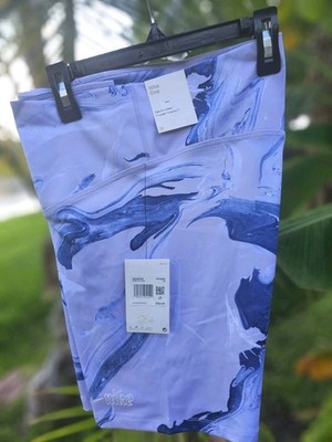 Plus Size 1X Nike One Luxe Aurora 7  Womens Marbled Bike Gym Shorts DO6210 544