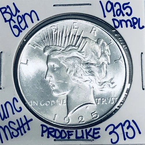 1925 BU UNCIRCULATED SILVER PEACE DOLLAR AUTHENTIC U.S. MINT FREE SHIPPING 3731