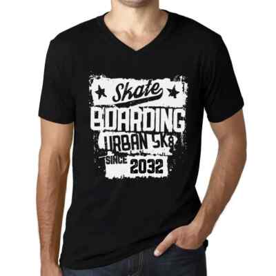 Herren Grafik T-Shirt V-Ausschnitt Urbanes Skateboard seit 2032   Urban