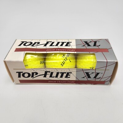Vintage Top Flite XL 1994 High Trajectory Yellow Golf Ball 3 Pack