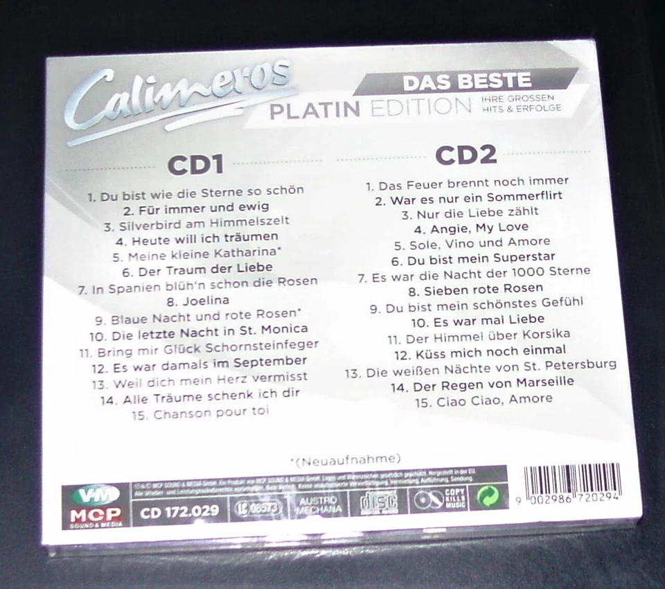 CALIMEROS DAS BESTE IHRE GROSSEN HITS & ERFOLGE PLATIN EDITION DOPPEL CD NEU OVP - Bild 2 von 3