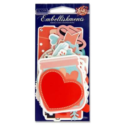 24 Stück Deko Liebes Verzierungen von Icon Craft - Valentinstag