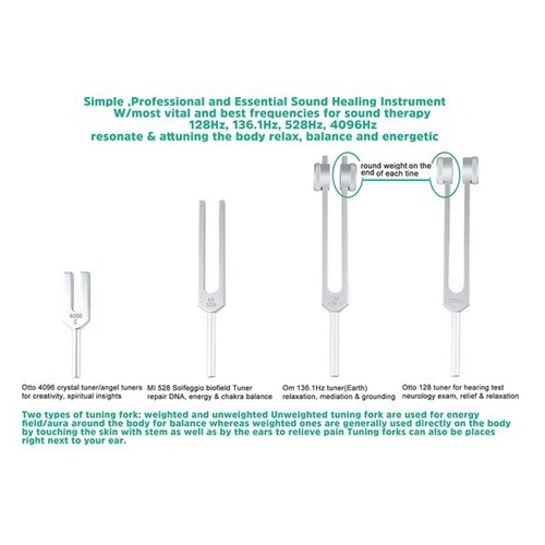 4Pcs Tuning Fork Set w/Hammer for Healing Chakra,Sound Therapy,Reliever Stress - Bild 8 von 8