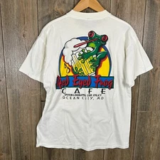 Vintage 90s Red Eyed Frog Cafe Ocean City MD Size Large Delta Pro Weight
